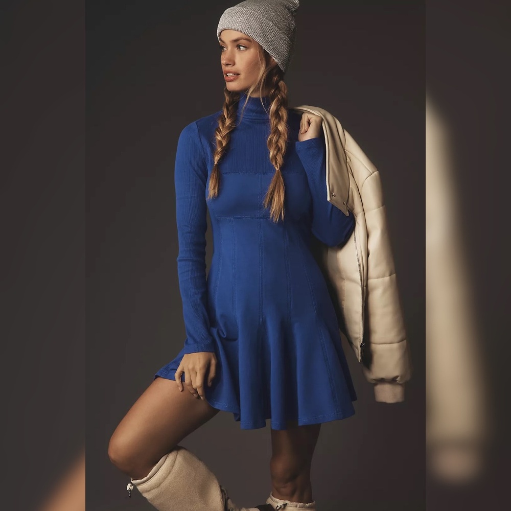Anthropologie Long-Sleeve Mini Swing Dress